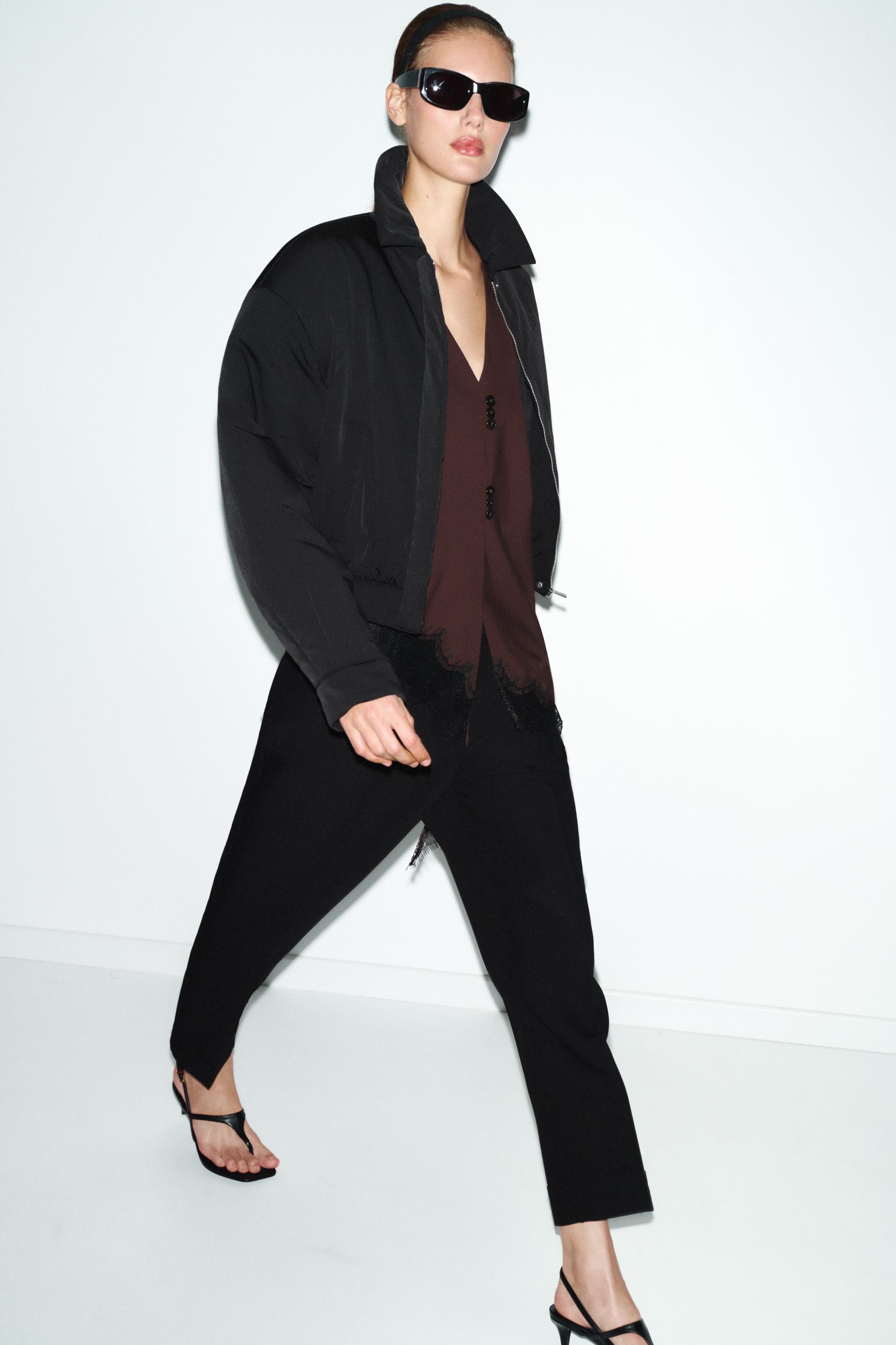 PLEATED CUFFED HEM PANTS